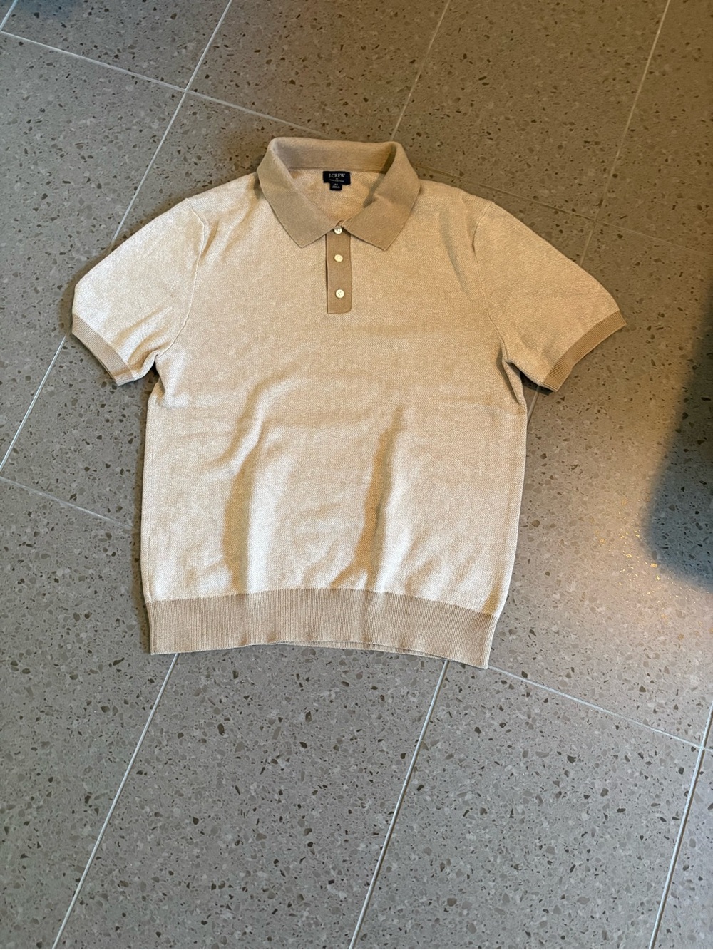 J. Crew Tan Beige Short-Sleeve Polo